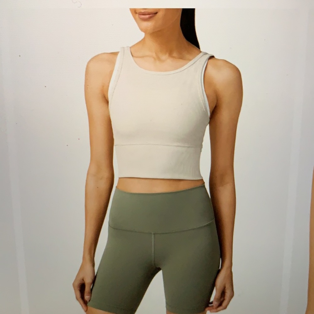 Lululemon Power Pivot Tank Ribbed - Light Ivory